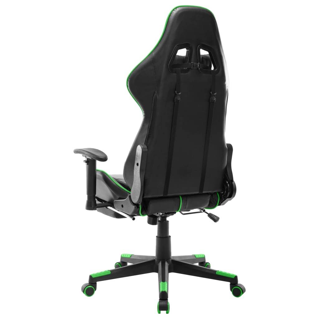 vidaXL Gaming-Stuhl mit Fußstütze Schwarz und Grün Kunstleder
