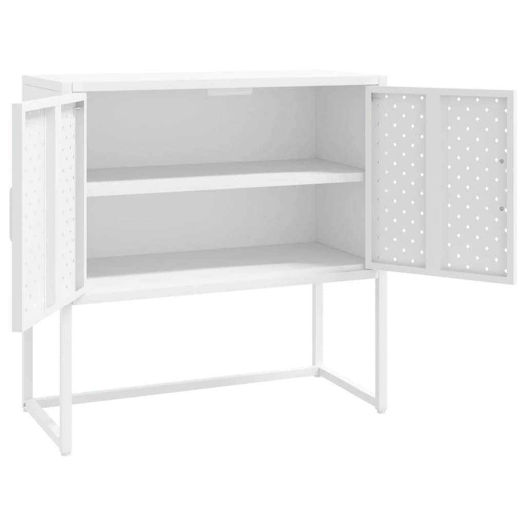 vidaXL Sideboard Weiß 75x35x75 cm Stahl