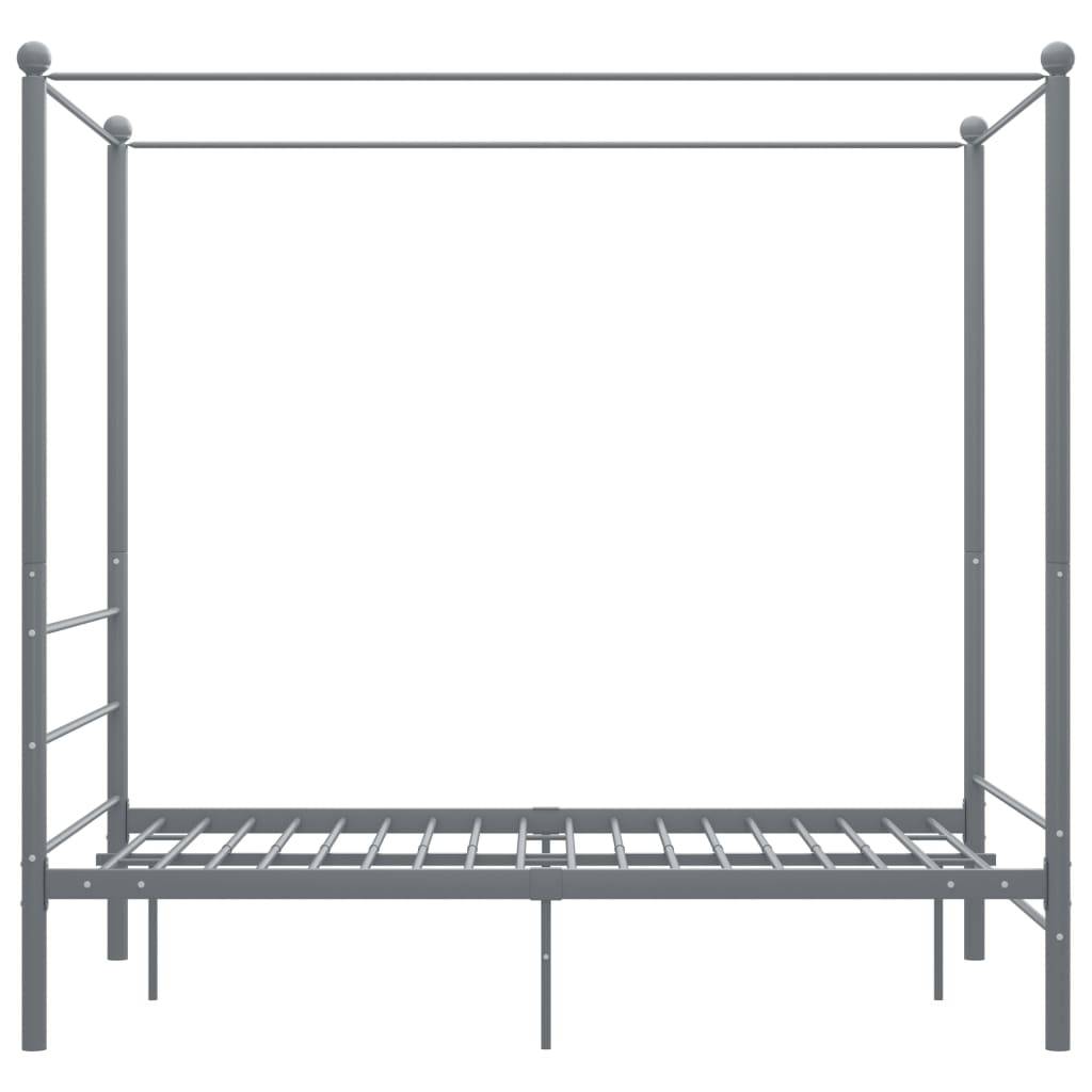 vidaXL Himmelbett Grau Metall 120x200 cm