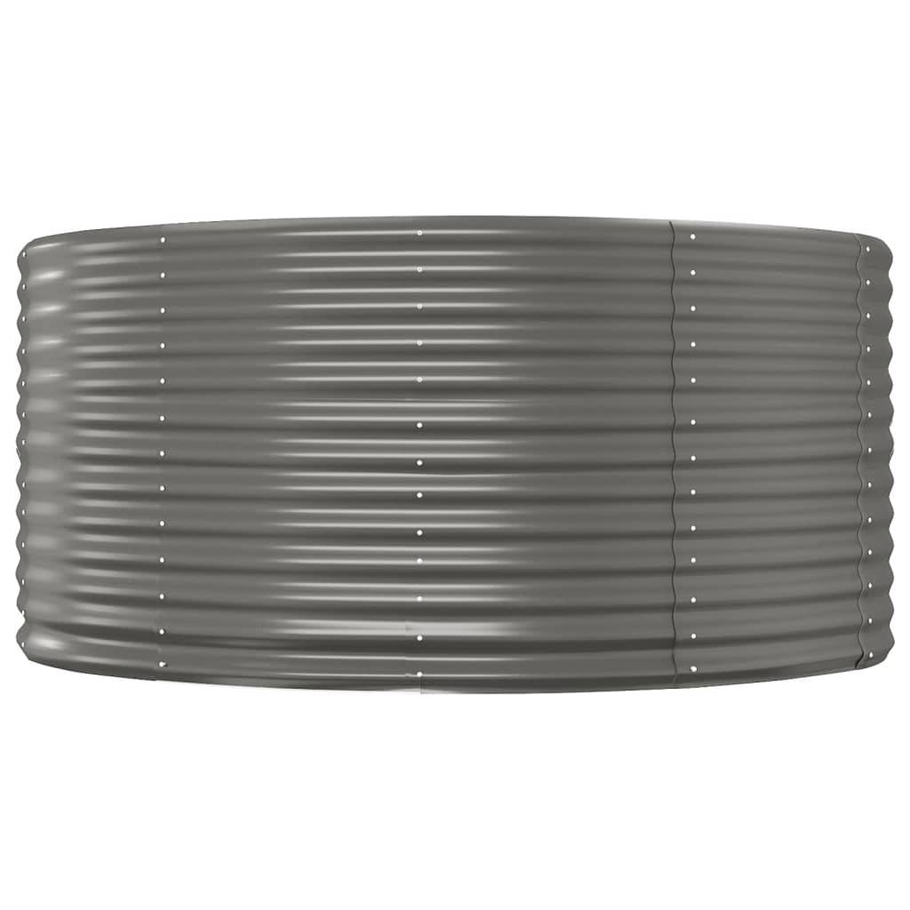 vidaXL Hochbeet Grau 140x140x68 cm Pulverbeschichteter Stahl