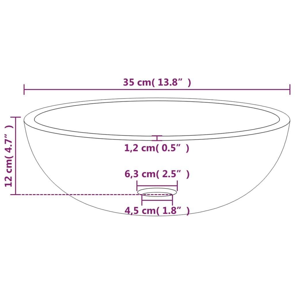 vidaXL Waschbecken Hartglas 35x12 cm Transparent