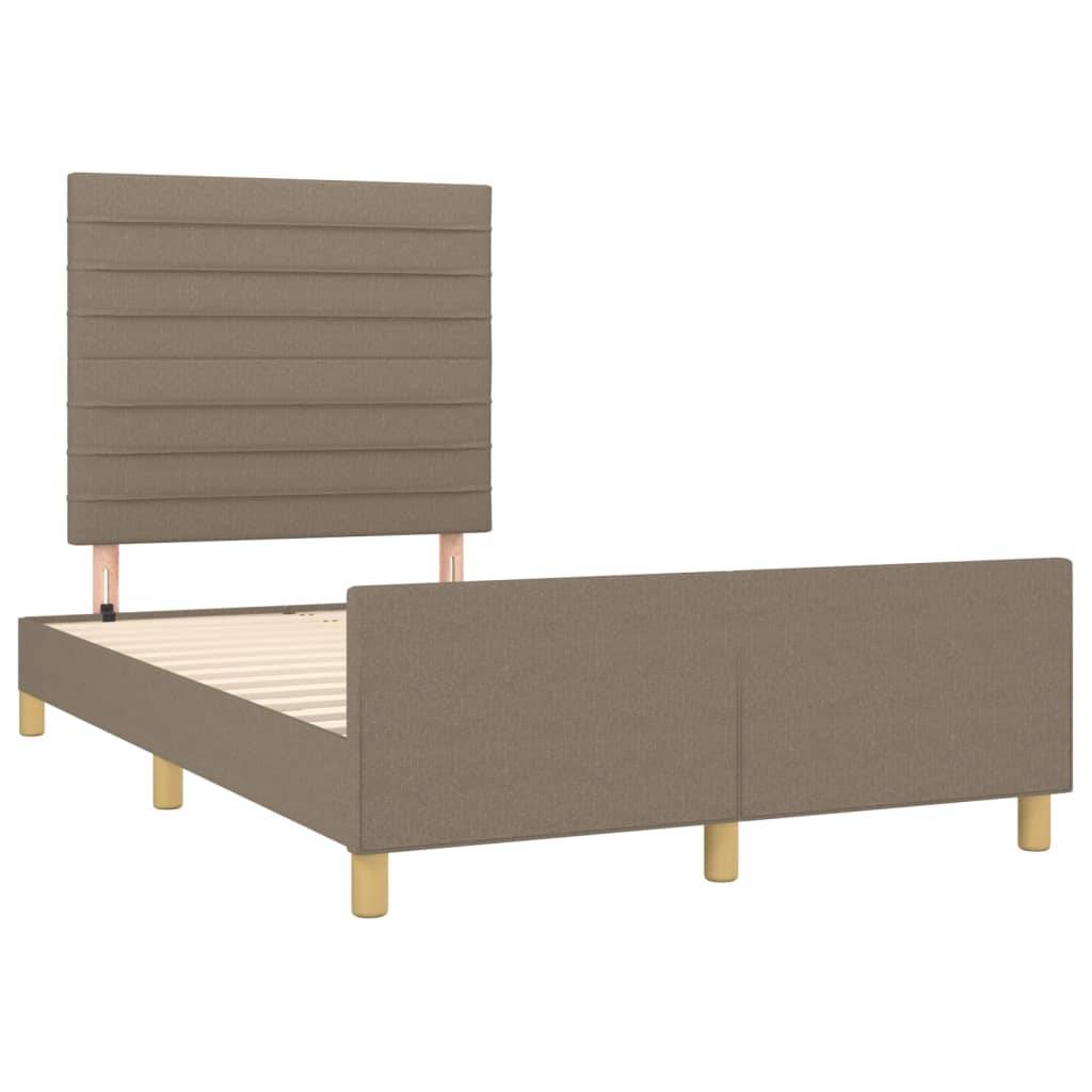 vidaXL Bettgestell ohne Matratze Taupe 120x200 cm Stoff