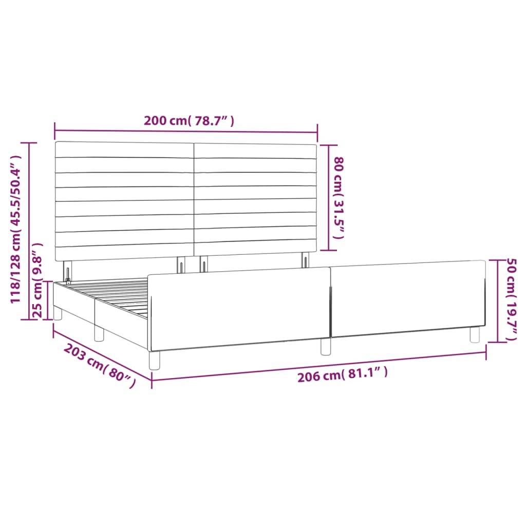 vidaXL Bettgestell ohne Matratze Hellgrau 200x200 cm Stoff