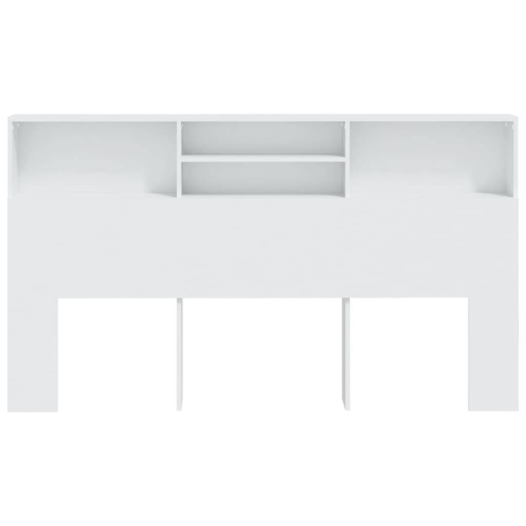 vidaXL Bett-Kopfteil mit Ablagen Weiß 180x19x103,5 cm