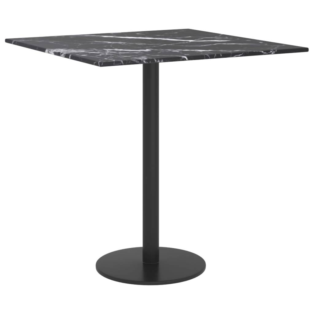 vidaXL Tischplatte Schwarz 40x40 cm 6 mm Hartglas in Marmoroptik