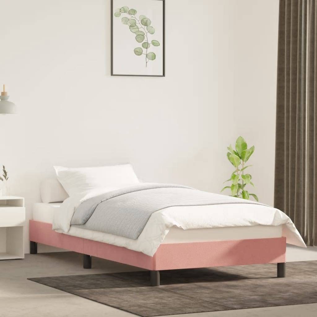 vidaXL Bettgestell Rosa 100x200 cm Samt