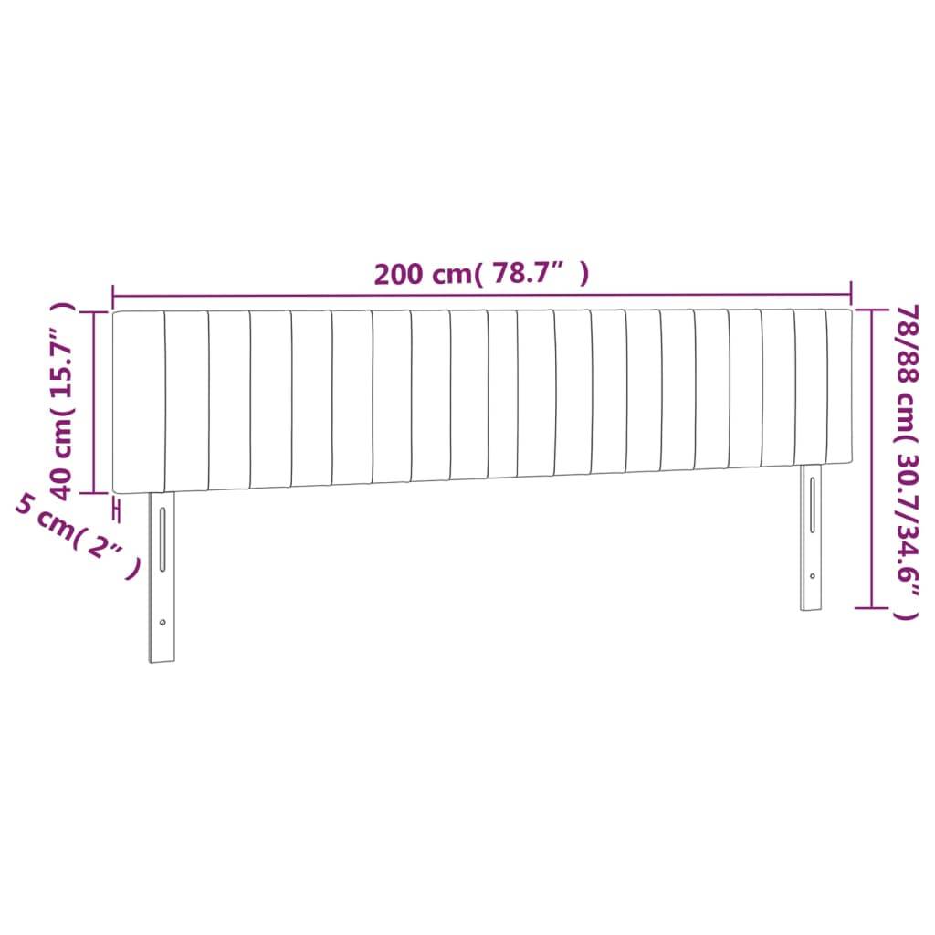 vidaXL LED Kopfteil Dunkelgrün 200x5x78/88 cm Samt