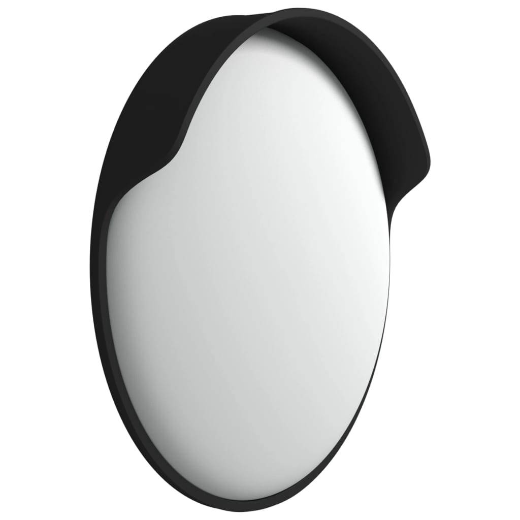 vidaXL Verkehrsspiegel Konvex Outdoor Schwarz Ø45 cm Polycarbonat
