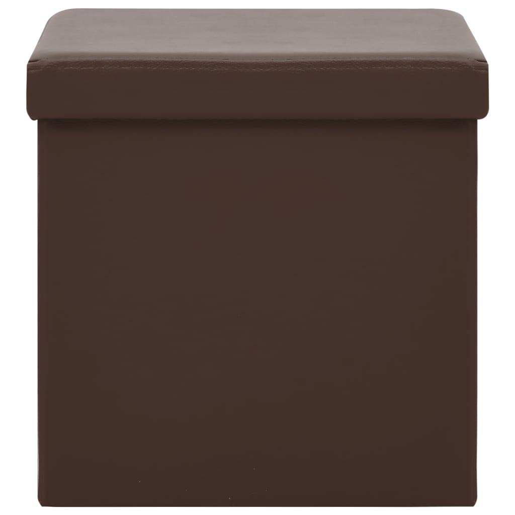 vidaXL Hocker mit Stauraum 2 Stk. Braun PVC