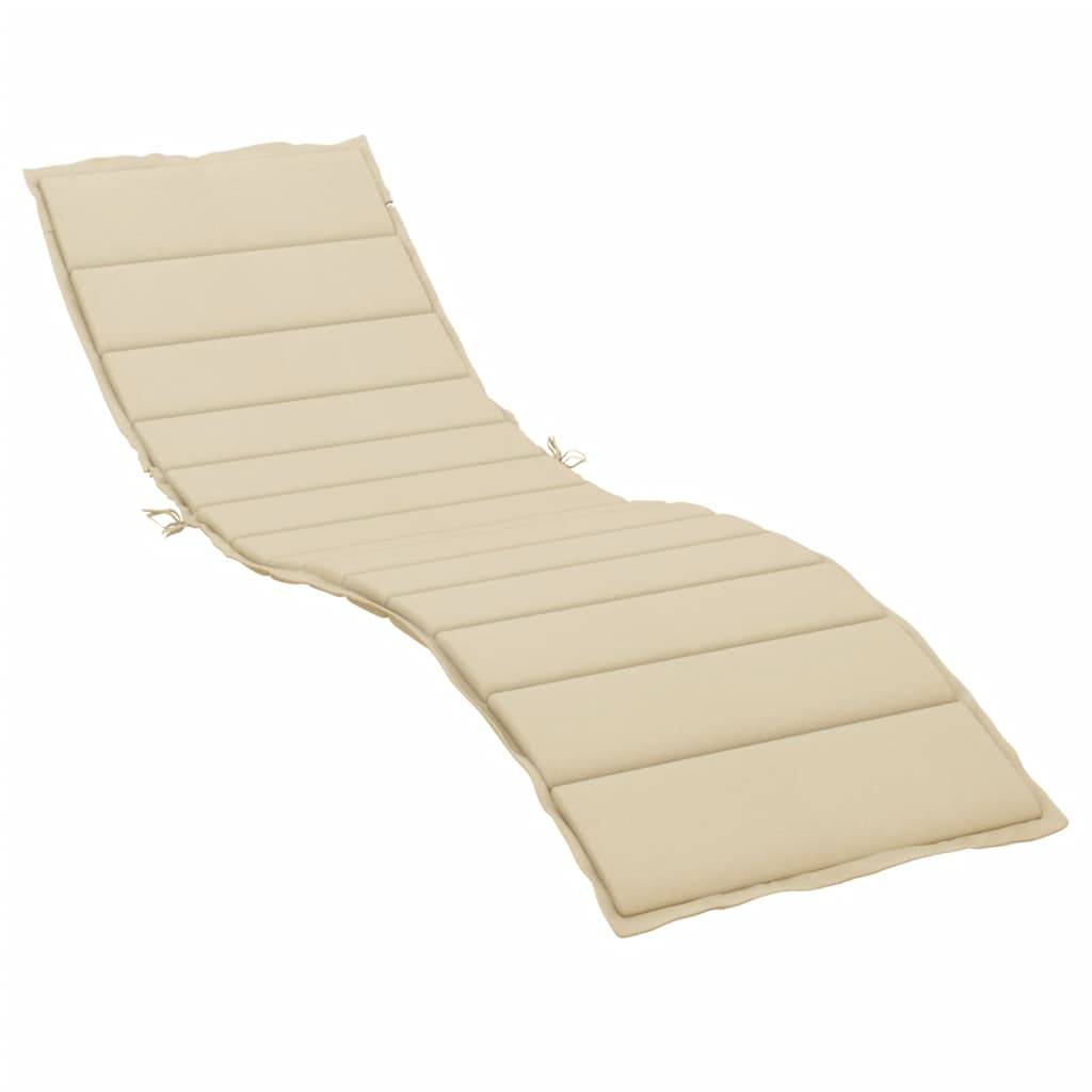 vidaXL Sonnenliegen-Auflage Beige 200x70x3 cm Oxford-Gewebe