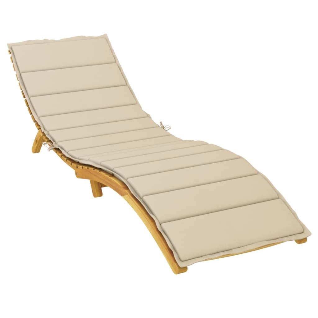 vidaXL Sonnenliegen-Auflage Beige 200x70x3 cm Oxford-Gewebe