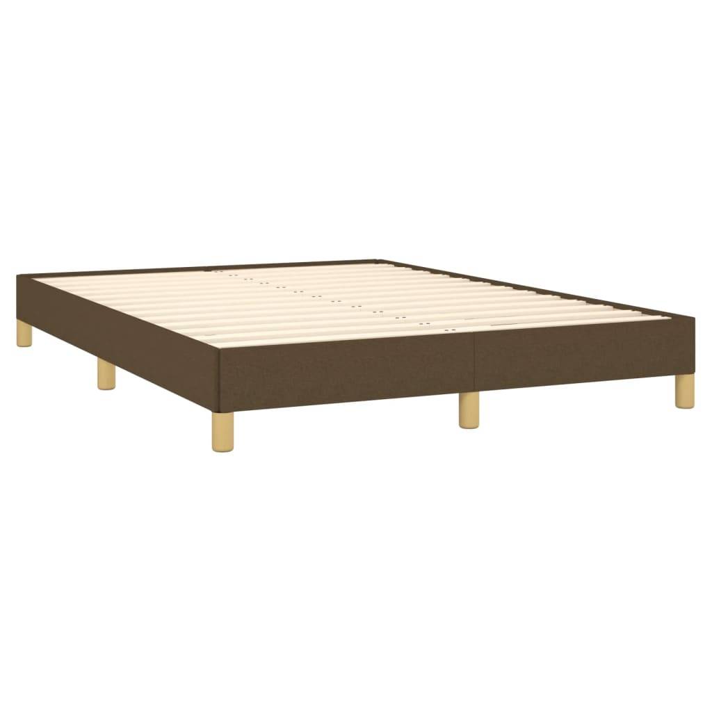 vidaXL Bettgestell ohne Matratze Dunkelbraun 140x200 cm Stoff