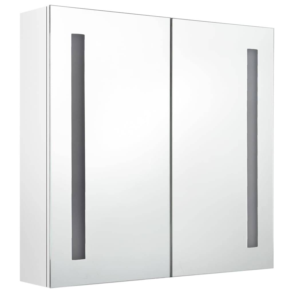 vidaXL LED-Spiegelschrank fürs Bad Glänzend Weiß 62x14x60 cm