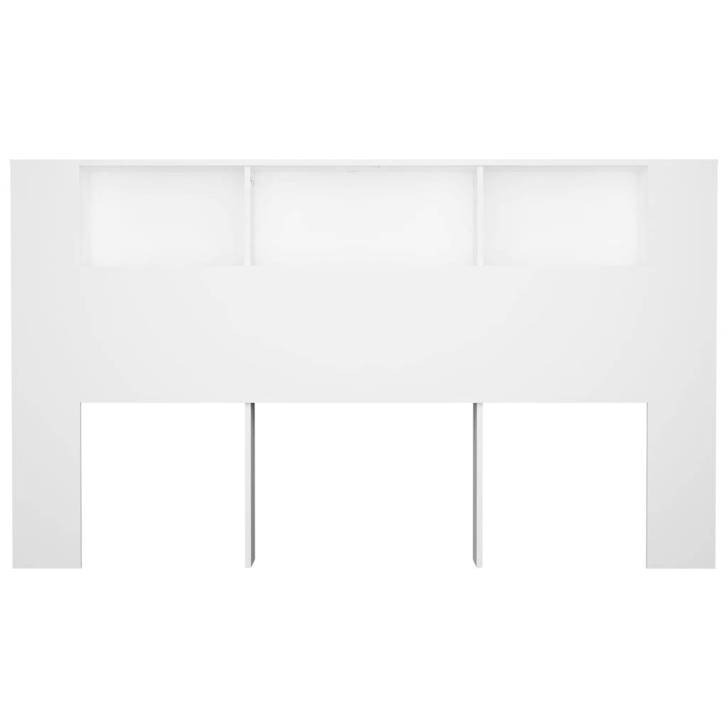 vidaXL Kopfteil mit Ablagen Weiß 180x18,5x104,5 cm
