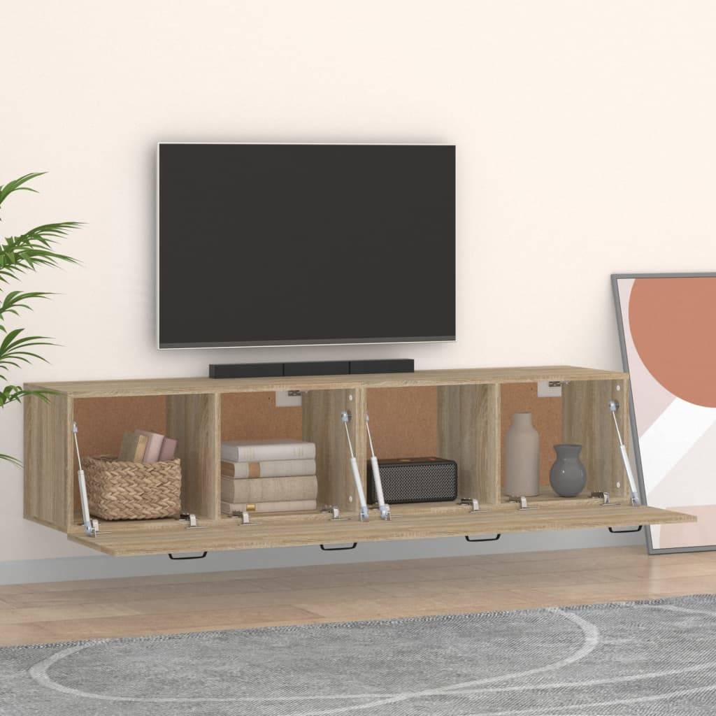vidaXL Wandschränke 2 Stk. Sonoma-Eiche 60x36,5x35 cm Holzwerkstoff