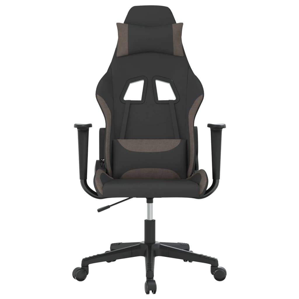 vidaXL Gaming-Stuhl Schwarz und Taupe Stoff