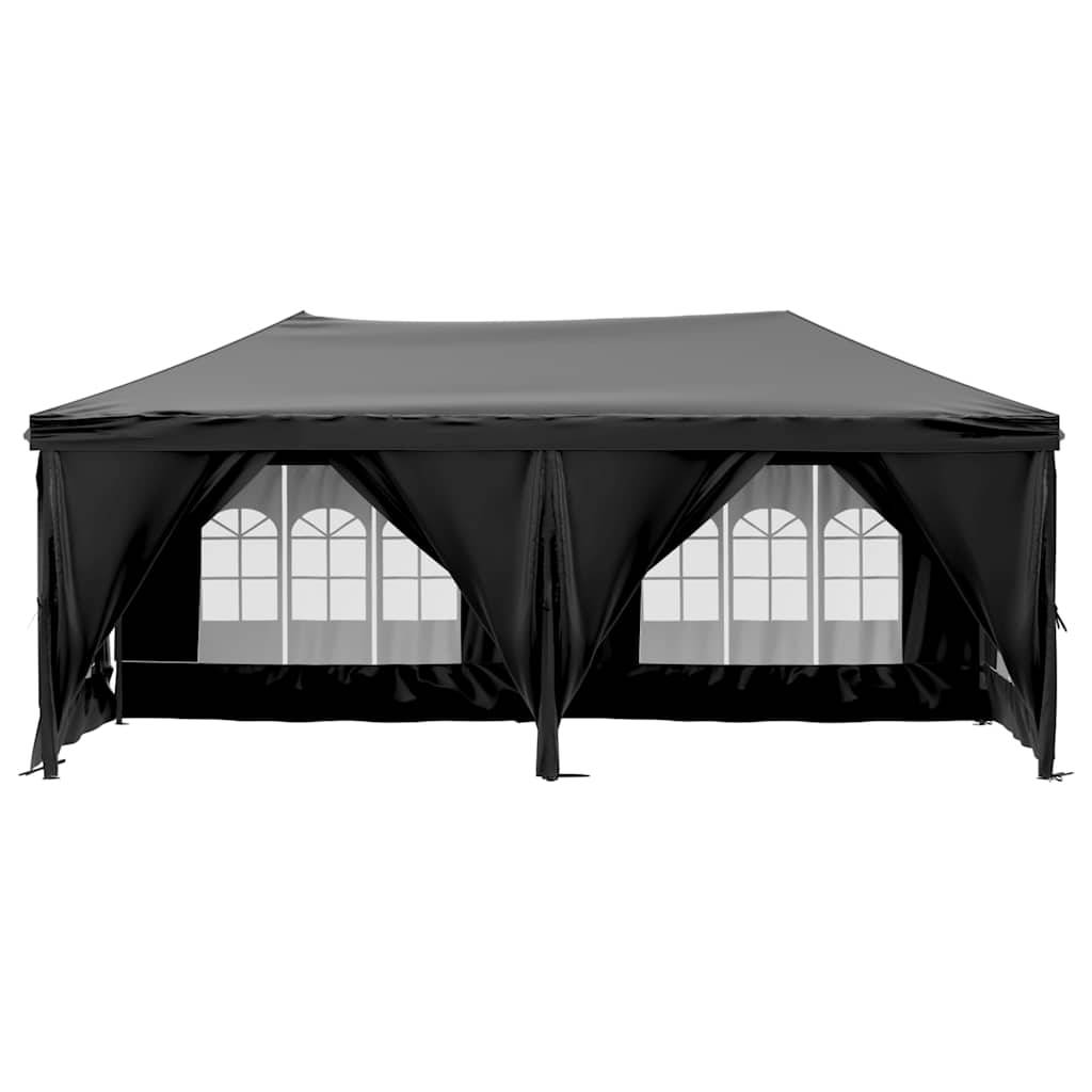 vidaXL Partyzelt Faltbar mit Seitenwänden Schwarz 3x6 m