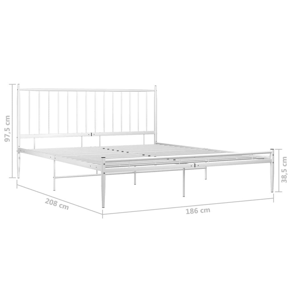 vidaXL Bett Weiß Metall 180x200 cm