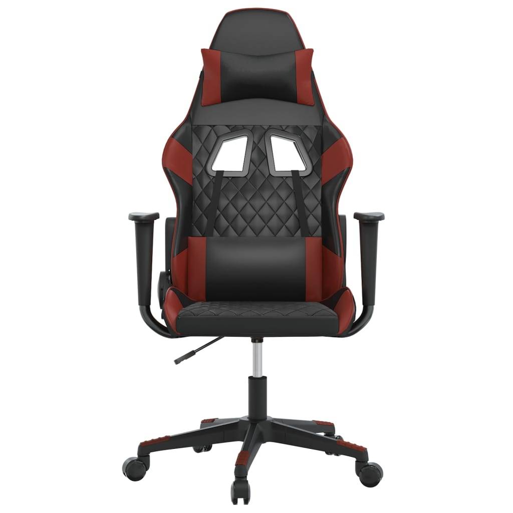 vidaXL Gaming-Stuhl Schwarz und Weinrot Kunstleder
