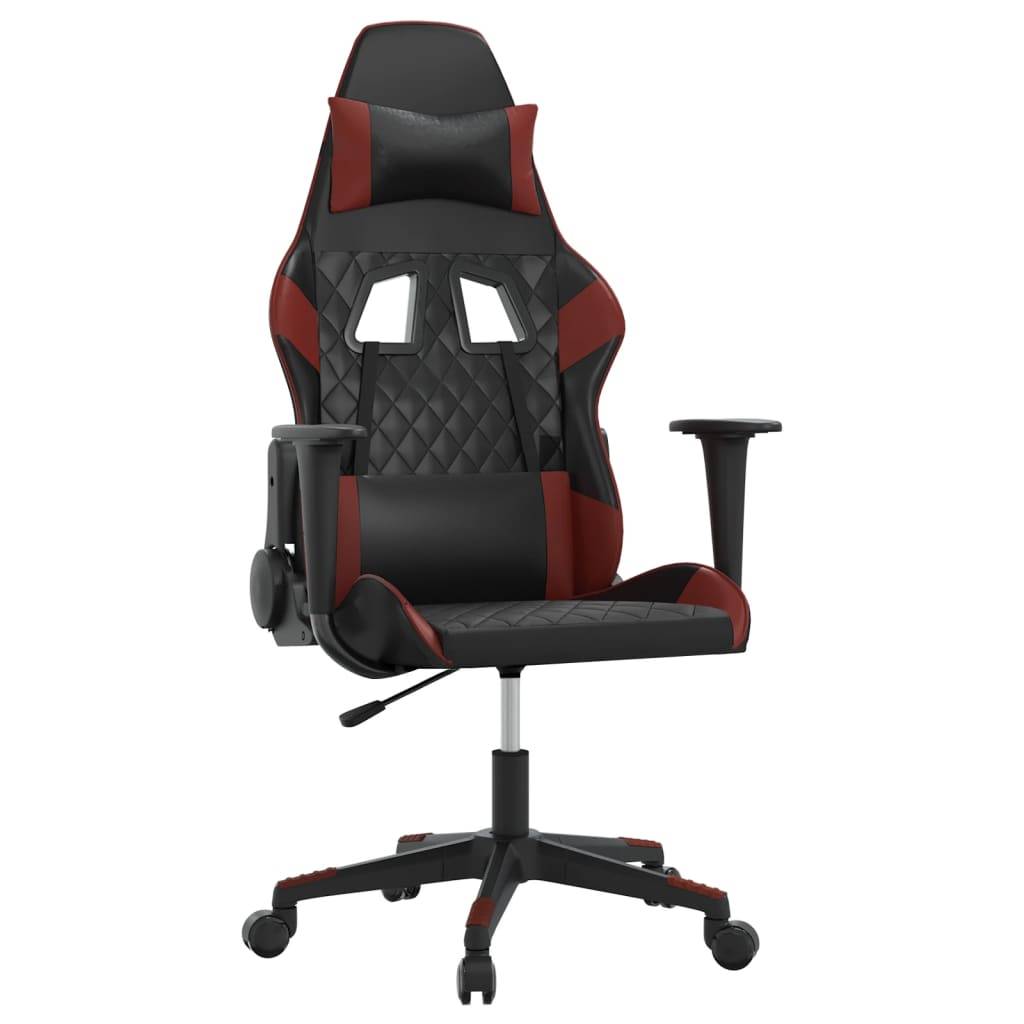 vidaXL Gaming-Stuhl Schwarz und Weinrot Kunstleder