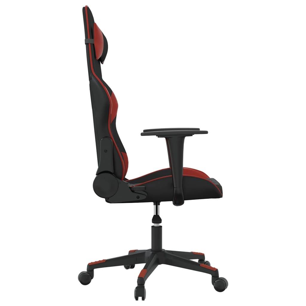 vidaXL Gaming-Stuhl Schwarz und Weinrot Kunstleder