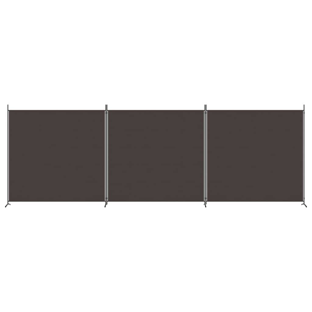 vidaXL 3-tlg. Paravent Braun 525x180 cm Stoff