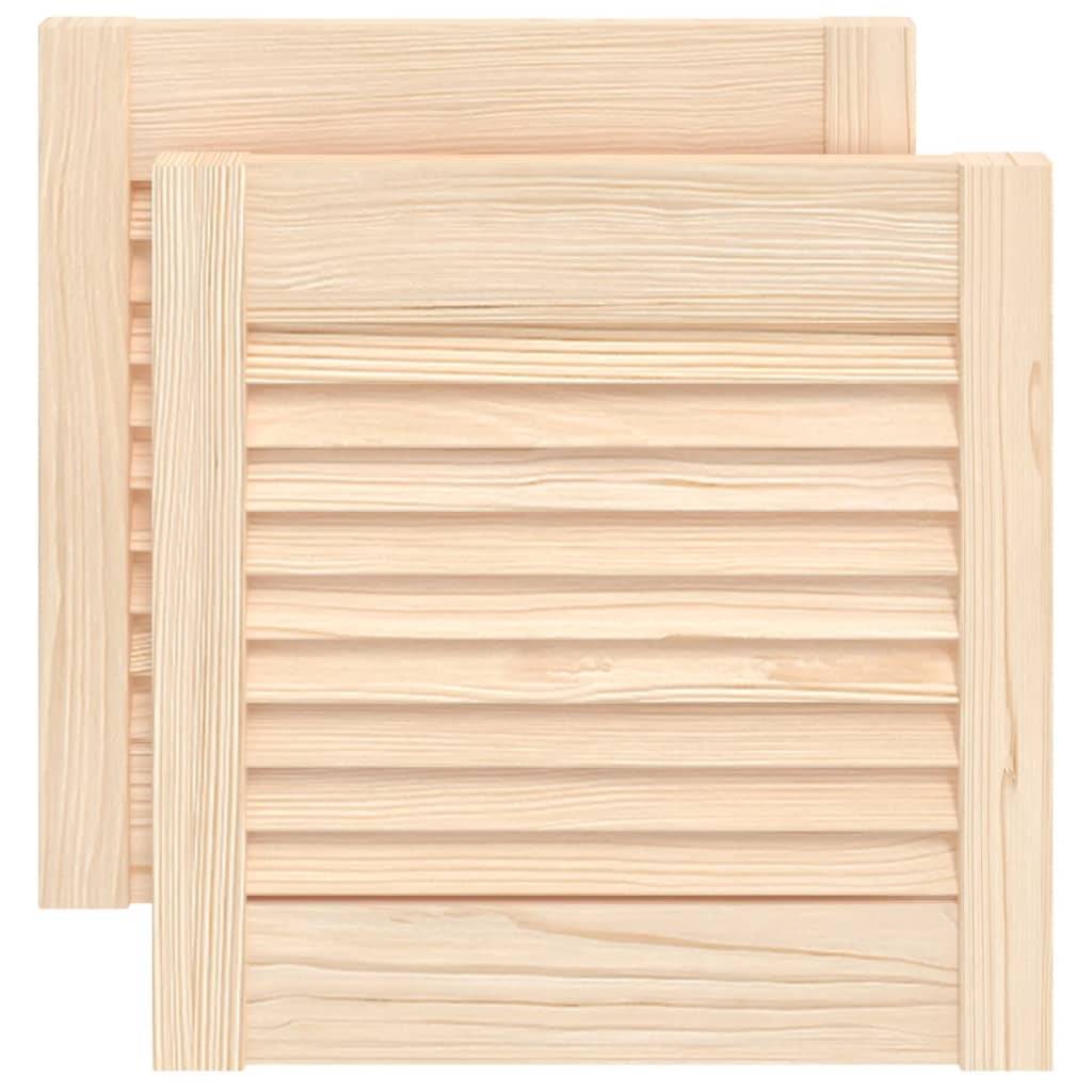 vidaXL Schranktüren Lamellen-Design 2 Stk. 39,5x39,4cm Massivholz