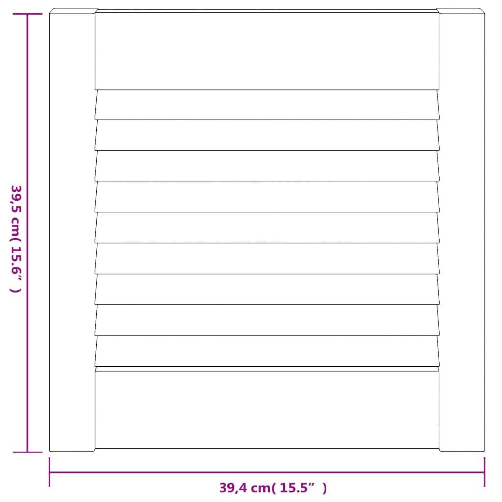 vidaXL Schranktüren Lamellen-Design 2 Stk Weiß 39,5x39,4 cm Massivholz