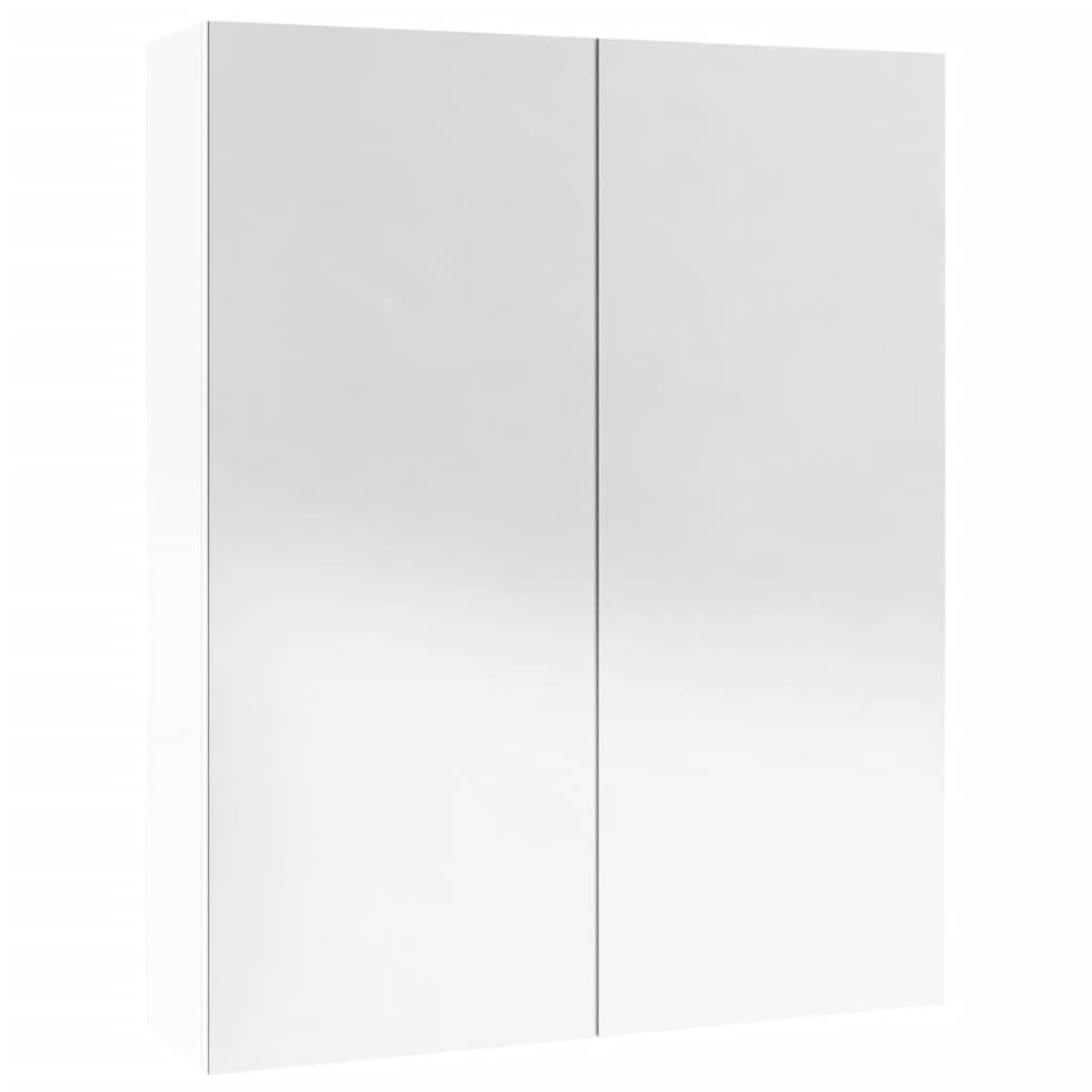 vidaXL Bad-Spiegelschrank 60x15x75 cm MDF Glänzendes Weiß