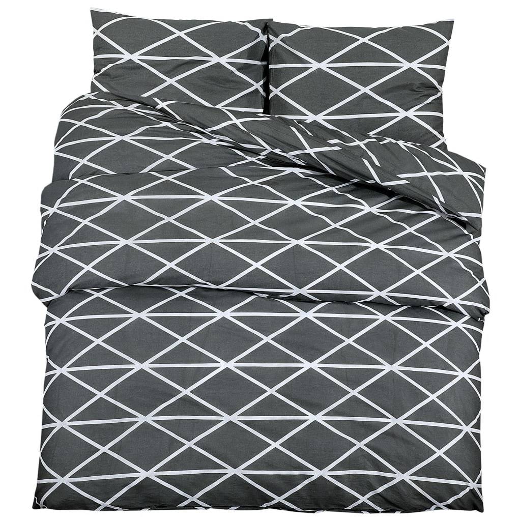 vidaXL Bettwäsche-Set Grau 240x220 cm Baumwolle