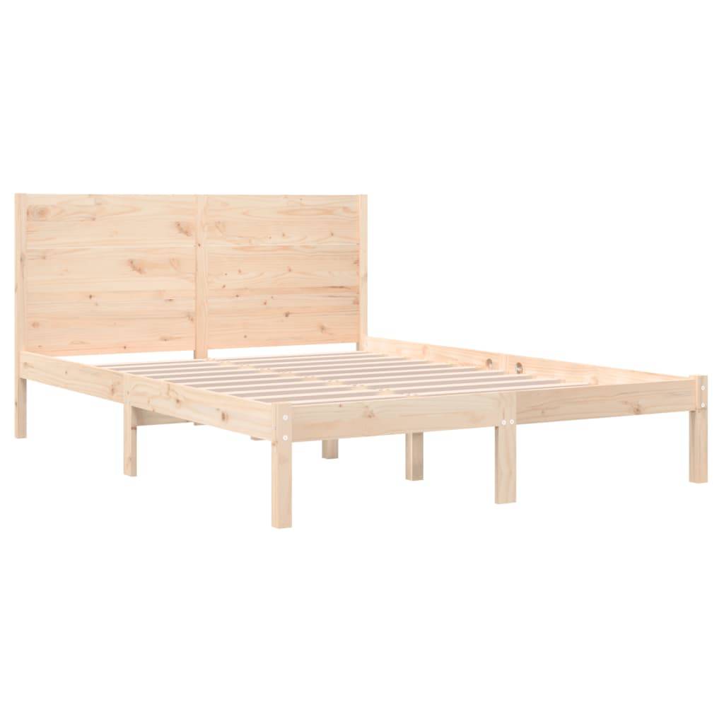 vidaXL Massivholzbett 135x190 cm