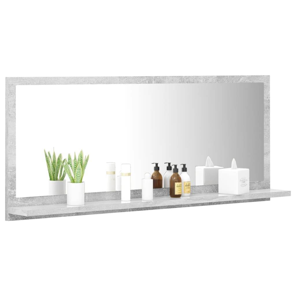 vidaXL Badspiegel Betongrau 90x10,5x37 cm Holzwerkstoff