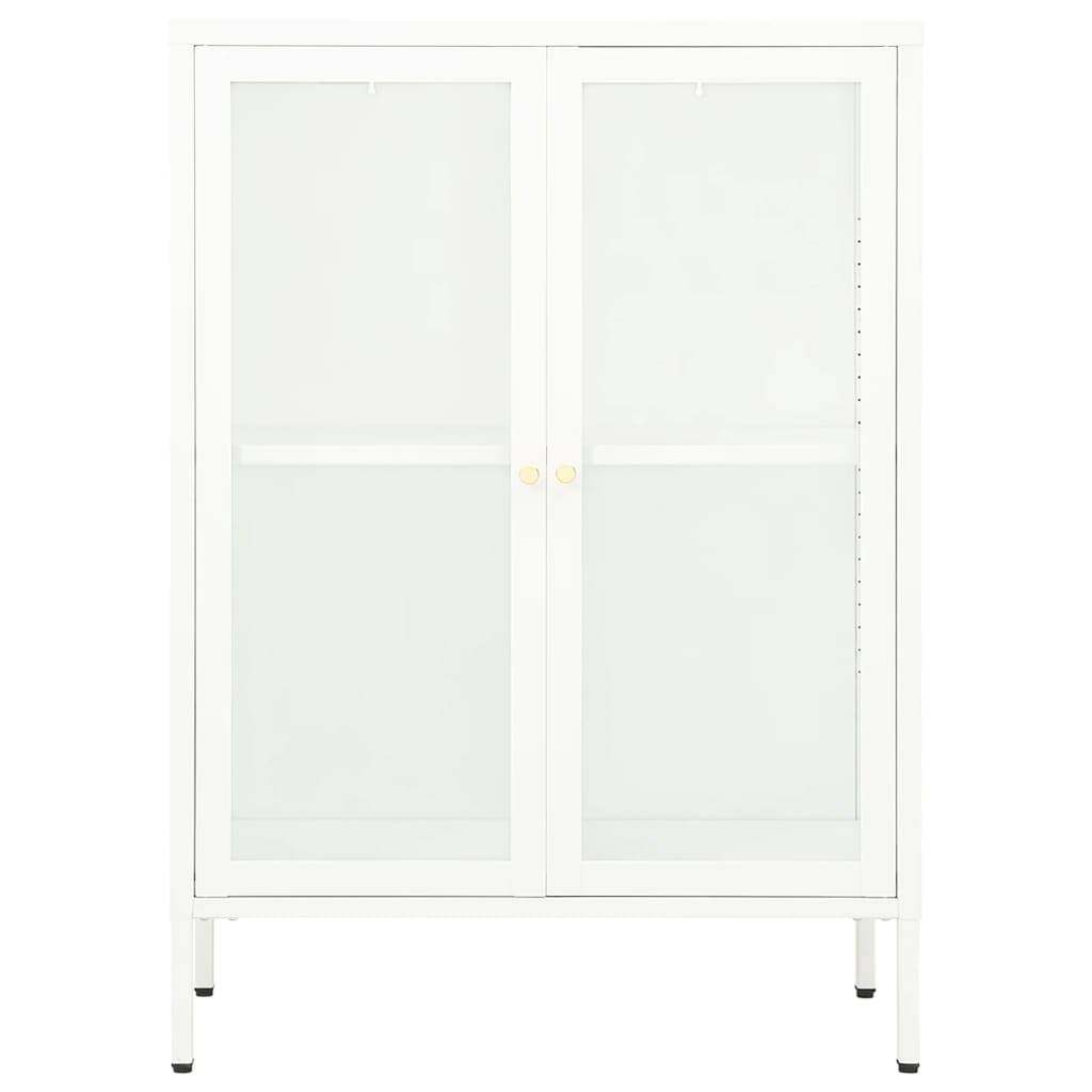 vidaXL Sideboard Weiß 75x35x105 cm Stahl und Glas