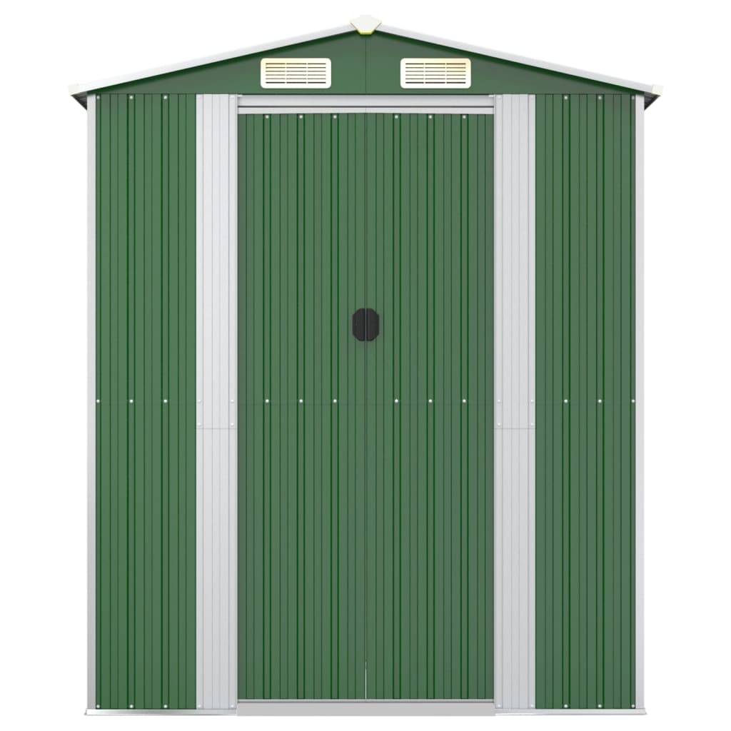 vidaXL Geräteschuppen Grün 192x108x223 cm Verzinkter Stahl