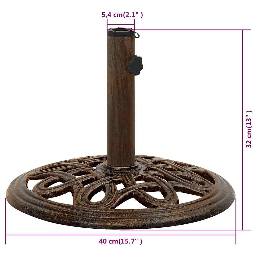 vidaXL Sonnenschirmständer Bronzen 40x40x32 cm Gusseisen