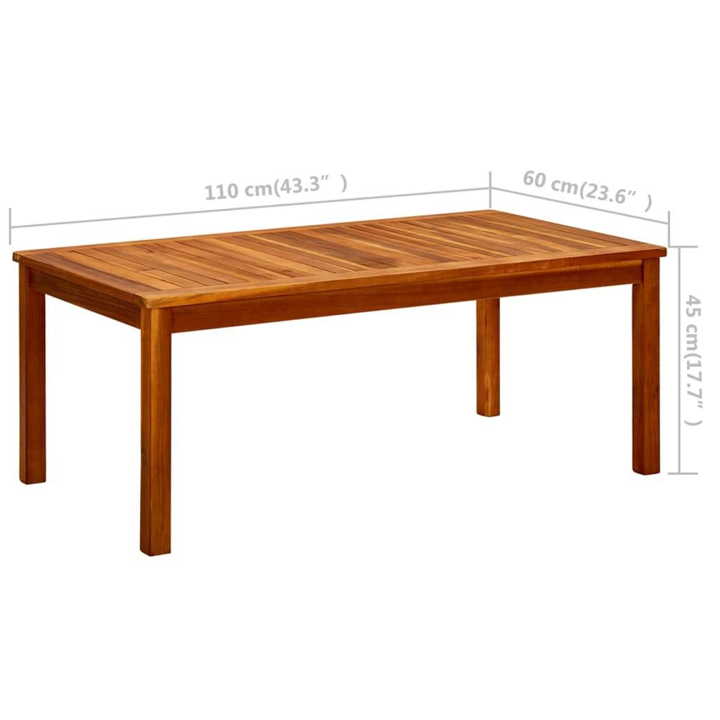 vidaXL Garten-Couchtisch 110x60x45 cm Massivholz Akazie