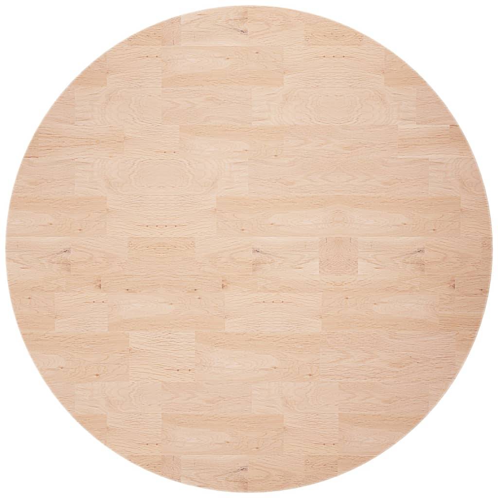 vidaXL Runde Tischplatte Ø70x2,5 cm Unbehandeltes Massivholz Eiche