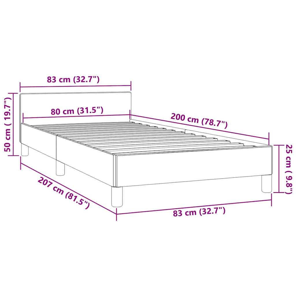 vidaXL Bettgestell mit Kopfteil ohne Matratze Rosa 80x200 cm Samt