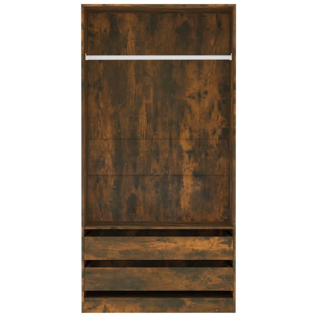 vidaXL Kleiderschrank Räuchereiche 100x50x200 cm Holzwerkstoff