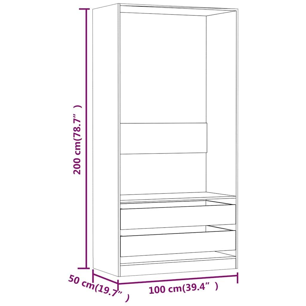 vidaXL Kleiderschrank Räuchereiche 100x50x200 cm Holzwerkstoff