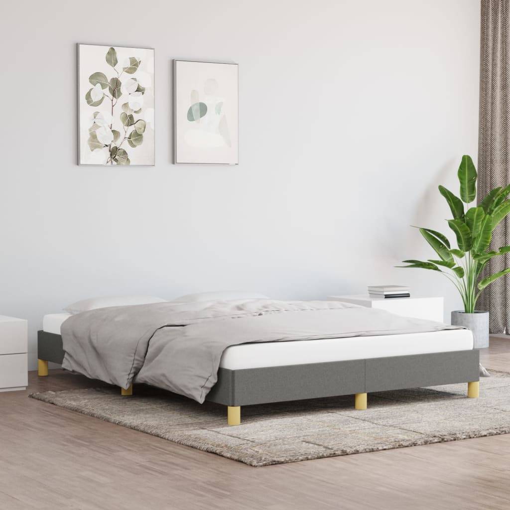 vidaXL Bettgestell ohne Matratze Dunkelgrau 140x190 cm Stoff