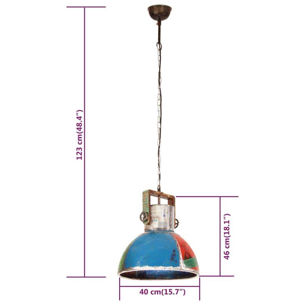 vidaXL Hängelampe Industrie-Stil 25 W Mehrfarbig Rund 40 cm E27