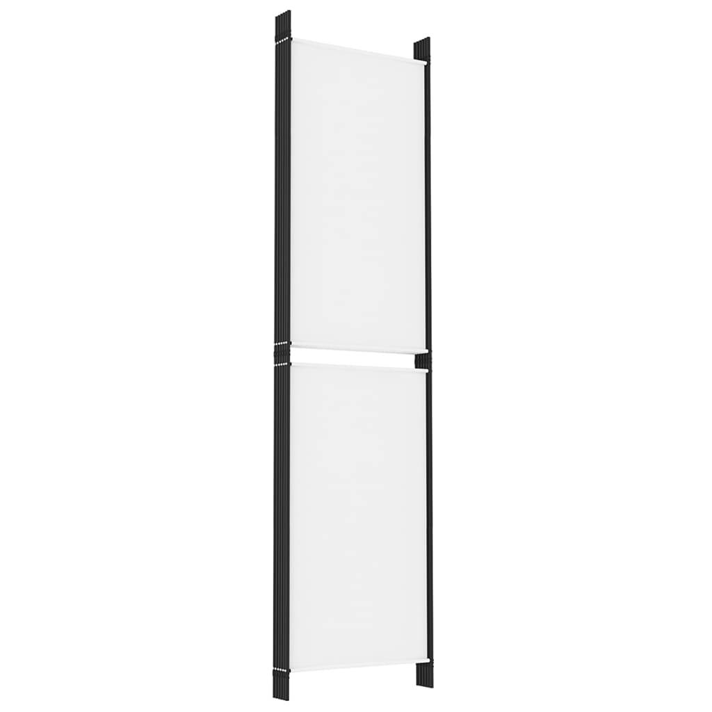 vidaXL 6-tlg. Paravent Weiß 300x200 cm Stoff