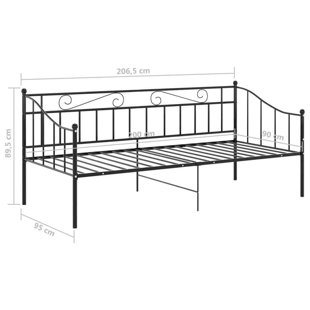 vidaXL Schlafsofa Bettgestell Schwarz Metall 90x200 cm
