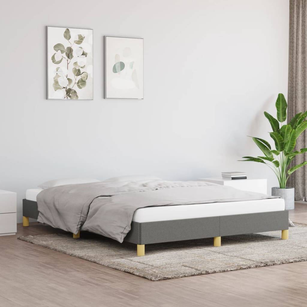 vidaXL Bettgestell ohne Matratze Dunkelgrau 140x200 cm Stoff