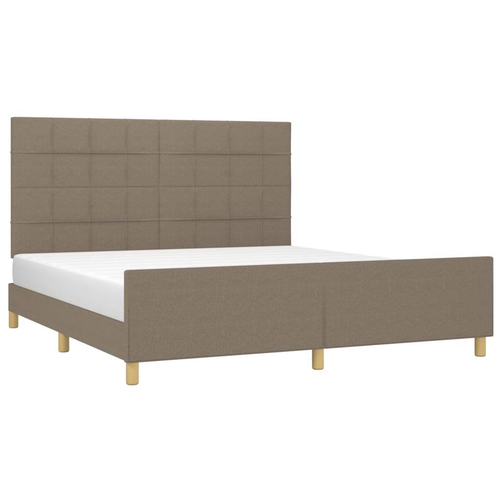 vidaXL Bettgestell ohne Matratze Taupe 180x200 cm Stoff