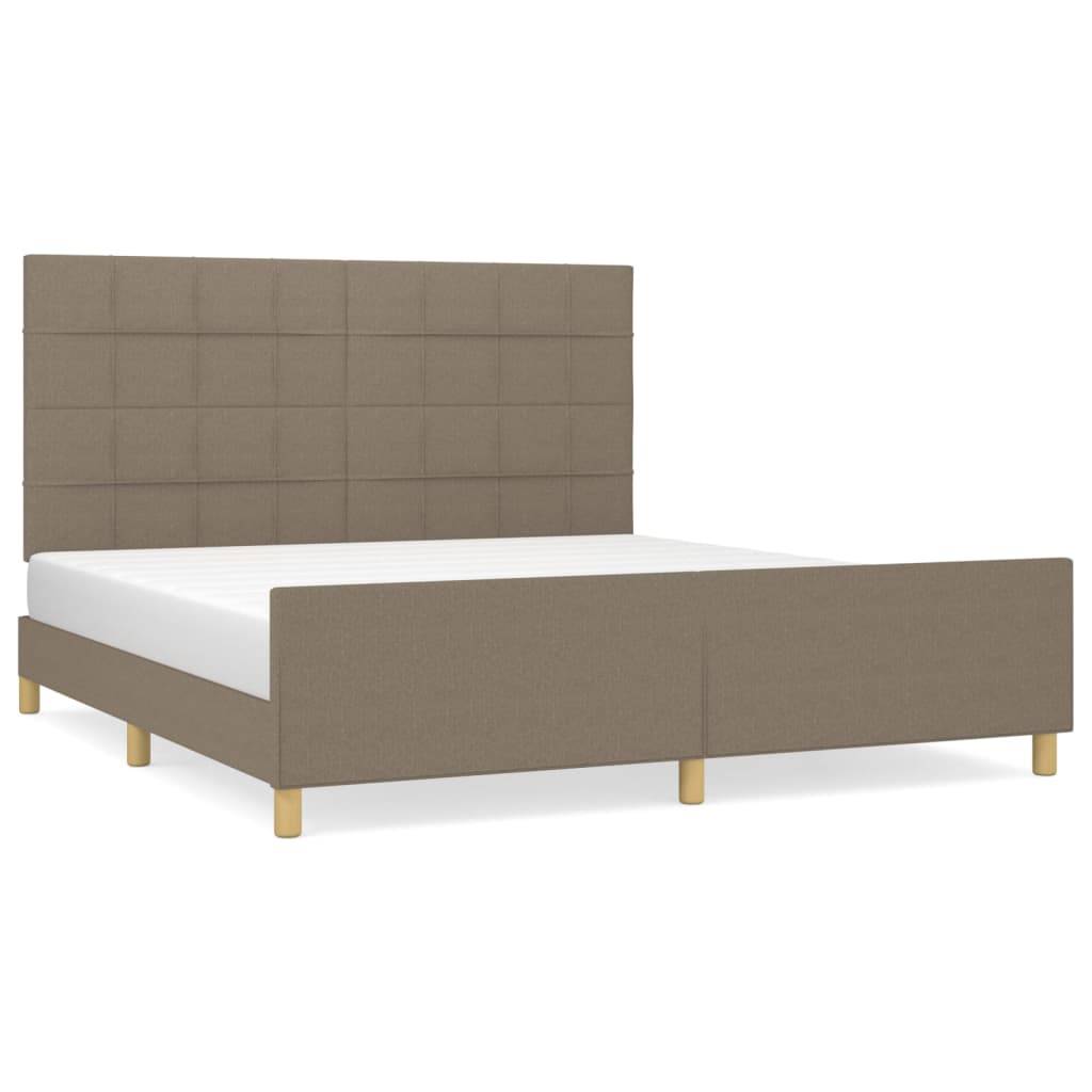 vidaXL Bettgestell ohne Matratze Taupe 160x200 cm Stoff
