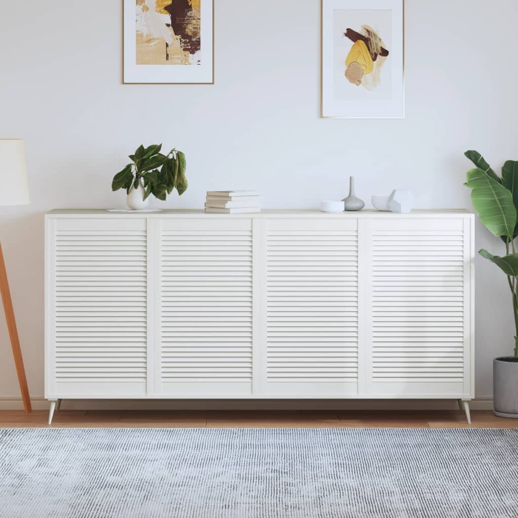 vidaXL Schranktüren Lamellen-Design 4 Stk Weiß 99,3x59,4 cm Massivholz