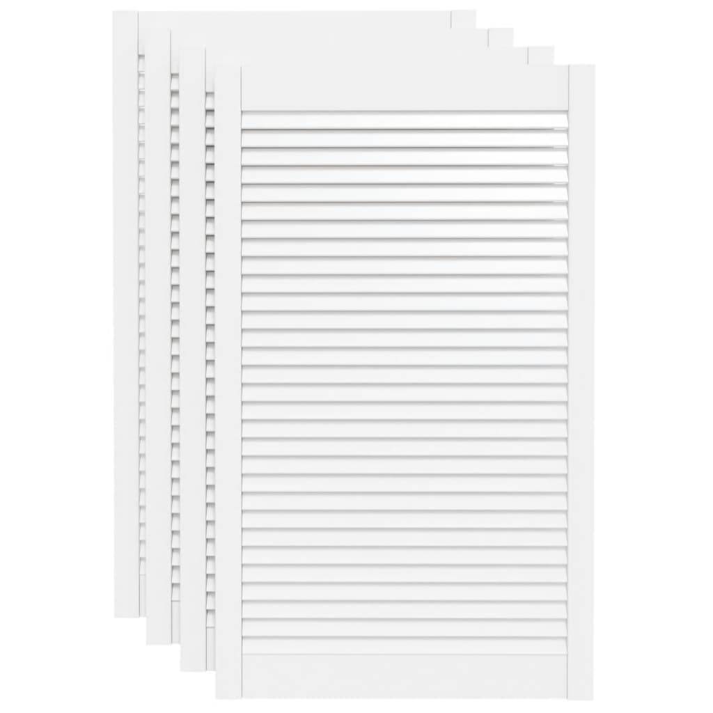 vidaXL Schranktüren Lamellen-Design 4 Stk Weiß 99,3x59,4 cm Massivholz
