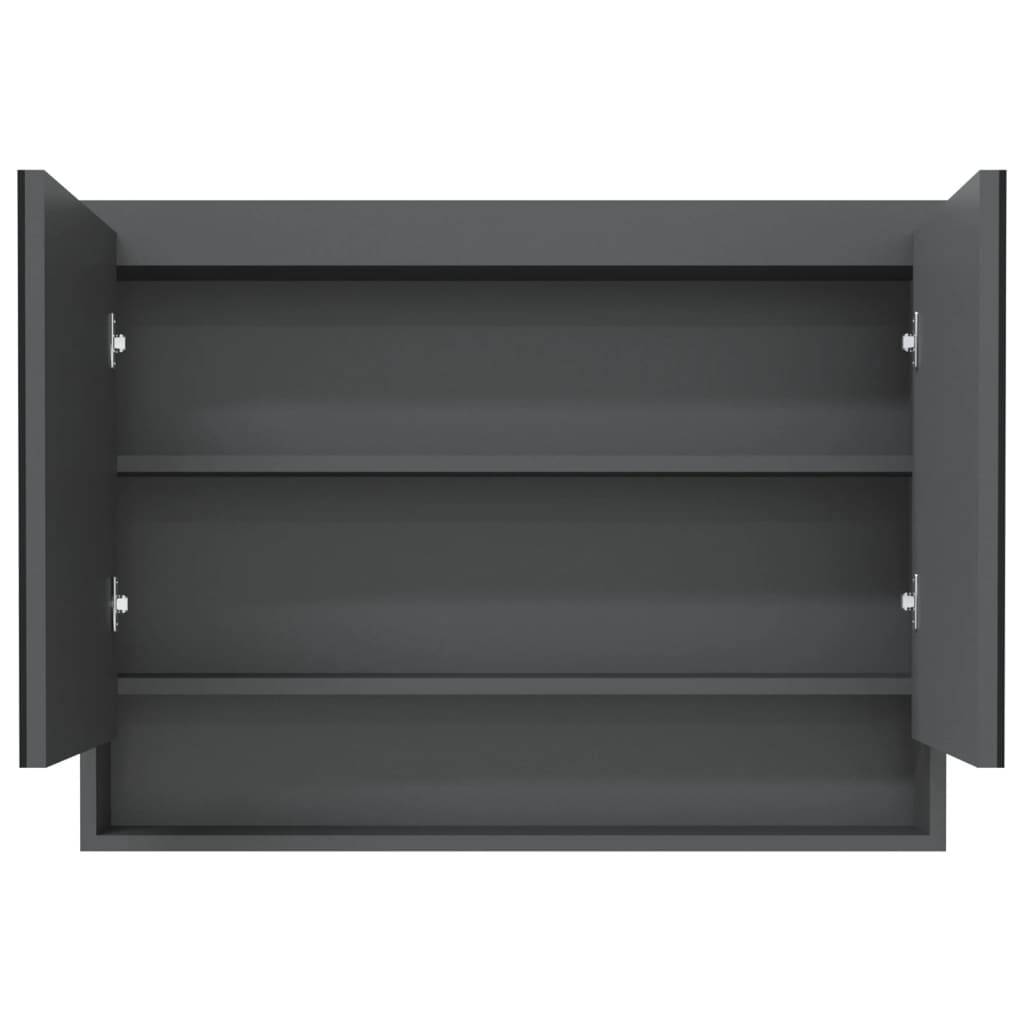 vidaXL Spiegelschrank fürs Bad 80x15x60 cm MDF Grau